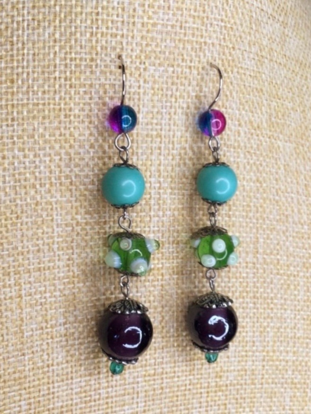 🎉HP🎉 Vtg Handcrafted MOP Floral Pendant Tropical Necklace - Pick Your Earrings - Picture 14 of 15